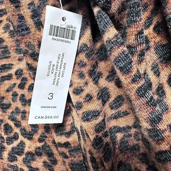 Chico's Leopard Print Women's Top Blouse - Picture 3 of 7